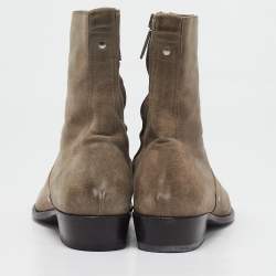 Dior Brown Suede Cowboy Ankle Boots Size 44
