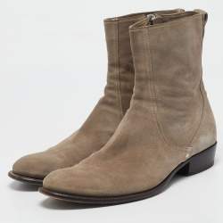 Dior Brown Suede Cowboy Ankle Boots Size 44