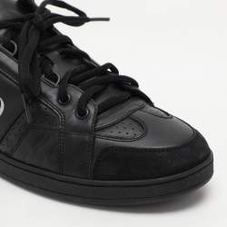 Dior Black Leather CD Low Top Uniform Sneakers Size 39