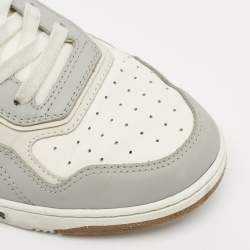 Pre Owned Dior Grey/White Leather and Oblique Fabric B27 Low Top Sneakers Size 42.5