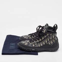 Dior Black/Beige Rubber and Oblique Canvas Diorizon Ankle Boots Size 44