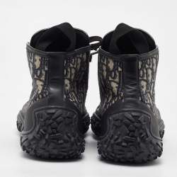 Dior Black/Beige Rubber and Oblique Canvas Diorizon Ankle Boots Size 44