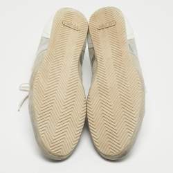 Dior White/Grey Suede and  Leather B18 Lace Up Sneakers Size 46