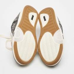 Pre Owned Dior Black/White Leather and Oblique Canvas B27 Sneakers Size 43