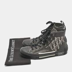 Dior Black Rubber and Oblique Mesh B23 High Top Sneakers Size 41