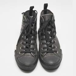 Dior Black Rubber and Oblique Mesh B23 High Top Sneakers Size 41