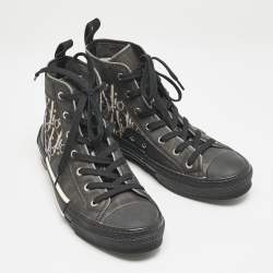 Dior Black Rubber and Oblique Mesh B23 High Top Sneakers Size 41