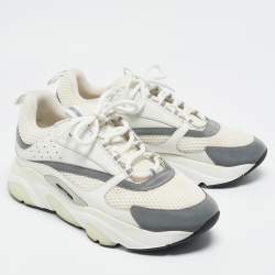 Pre Owned Dior White Mesh and Leather B22 Sneakers Size 44