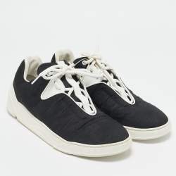 Dior Homme Black Fabric Lace Up Low Top Sneakers Size 44