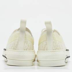 Dior White Oblique Mesh and Rubber B23 Low Top Sneakers Size 42