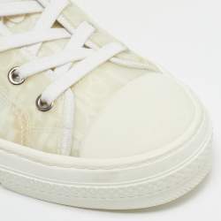 Dior White Oblique Mesh and Rubber B23 Low Top Sneakers Size 42