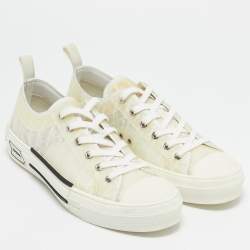 Dior White Oblique Mesh and Rubber B23 Low Top Sneakers Size 42