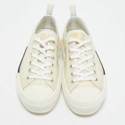 Dior White Oblique Mesh and Rubber B23 Low Top Sneakers Size 42