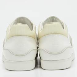 Pre Owned Dior White Leather Lace Up Sneakers Size 42