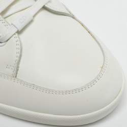 Pre Owned Dior White Leather Lace Up Sneakers Size 42
