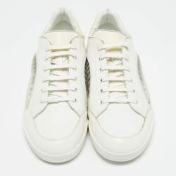Pre Owned Dior White Leather Lace Up Sneakers Size 42