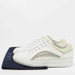 Pre Owned Dior White Leather Lace Up Sneakers Size 42