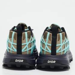Dior Olive Green/Blue Mesh and Rubber B31 Runner Chunky Sneakers Size 43