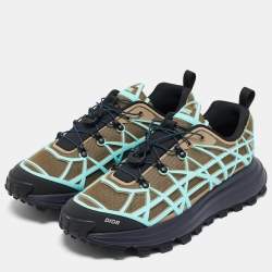 Dior Olive Green/Blue Mesh and Rubber B31 Runner Chunky Sneakers Size 43