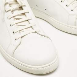 Pre Owned Dior White Leather Lace Low Top Sneakers Size 45