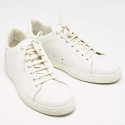 Pre Owned Dior White Leather Lace Low Top Sneakers Size 45