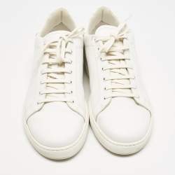 Pre Owned Dior White Leather Lace Low Top Sneakers Size 45