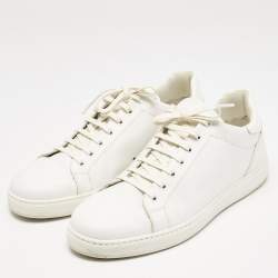 Pre Owned Dior White Leather Lace Low Top Sneakers Size 45