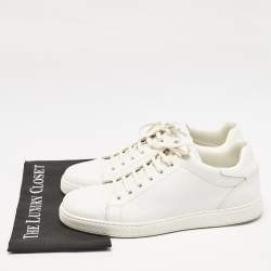 Pre Owned Dior White Leather Lace Low Top Sneakers Size 45