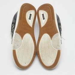 مملوكة مسبقًا Dior Black/Beige Leather and Oblique Canvas B27 Sneakers Size 43