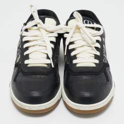 مملوكة مسبقًا Dior Black/Beige Leather and Oblique Canvas B27 Sneakers Size 43