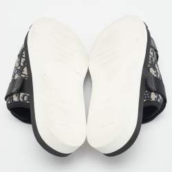 Dior Black Oblique Canvas Alpha Slide Sandals Size 44
