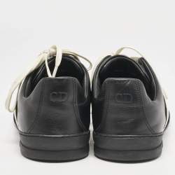 Dior Black Leather Trainer Low Top Sneakers Size 41.5