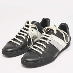 Dior Black Leather Trainer Low Top Sneakers Size 41.5
