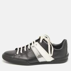 Dior Black Leather Trainer Low Top Sneakers Size 41.5