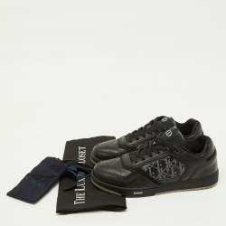 Dior Black Leather and Oblique Laser B27 Low Top Sneakers Size 41