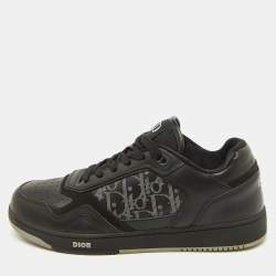 Dior Black Leather and Oblique Laser B27 Low Top Sneakers Size 41