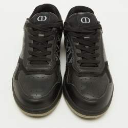 Dior Black Leather and Oblique Laser B27 Low Top Sneakers Size 41