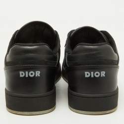 Dior Black Leather and Oblique Laser B27 Low Top Sneakers Size 41