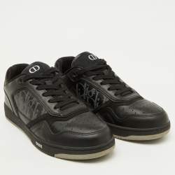 Dior Black Leather and Oblique Laser B27 Low Top Sneakers Size 41