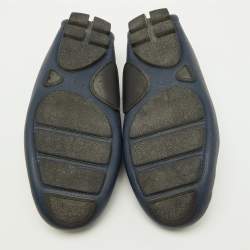 Dior Navy Blue Leather Slip On Loafers Size 41