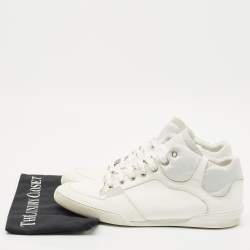 Dior White Leather Homme Monochrome High Top Sneakers Size 42