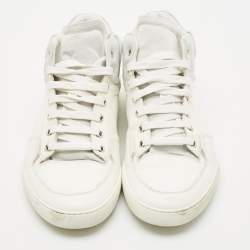 Dior White Leather Homme Monochrome High Top Sneakers Size 42