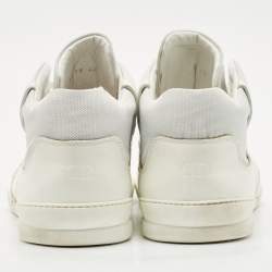 Dior White Leather Homme Monochrome High Top Sneakers Size 42