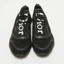 Dior Black Knit Fabric B21 Neo Lace Up Sneakers Size 41.5