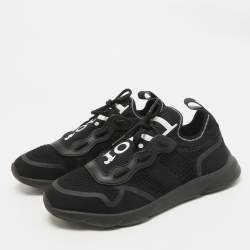 Dior Black Knit Fabric B21 Neo Lace Up Sneakers Size 41.5