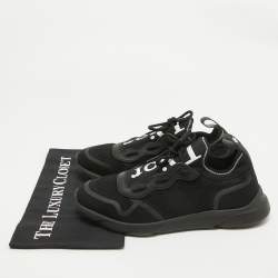 Dior Black Knit Fabric B21 Neo Lace Up Sneakers Size 41.5