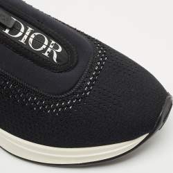 Dior Black Knit Fabric and Neoprene B25 Slip On Sneakers Size 40