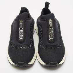 Dior Black Knit Fabric and Neoprene B25 Slip On Sneakers Size 40