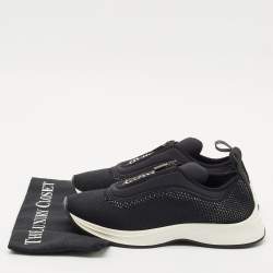 Dior Black Knit Fabric and Neoprene B25 Slip On Sneakers Size 40