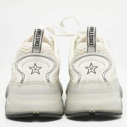 Dior White Leather and Mesh Vibe Lace Up Sneakers Size 42